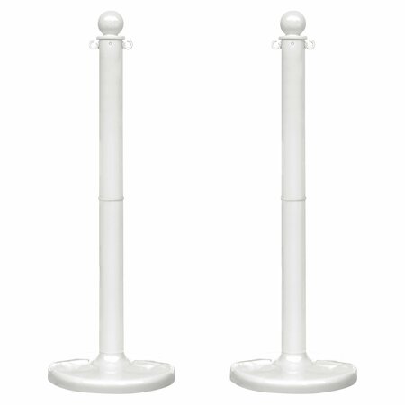 MR. CHAIN White Medium Duty Stowable Stanchion, 2PK 93701-2